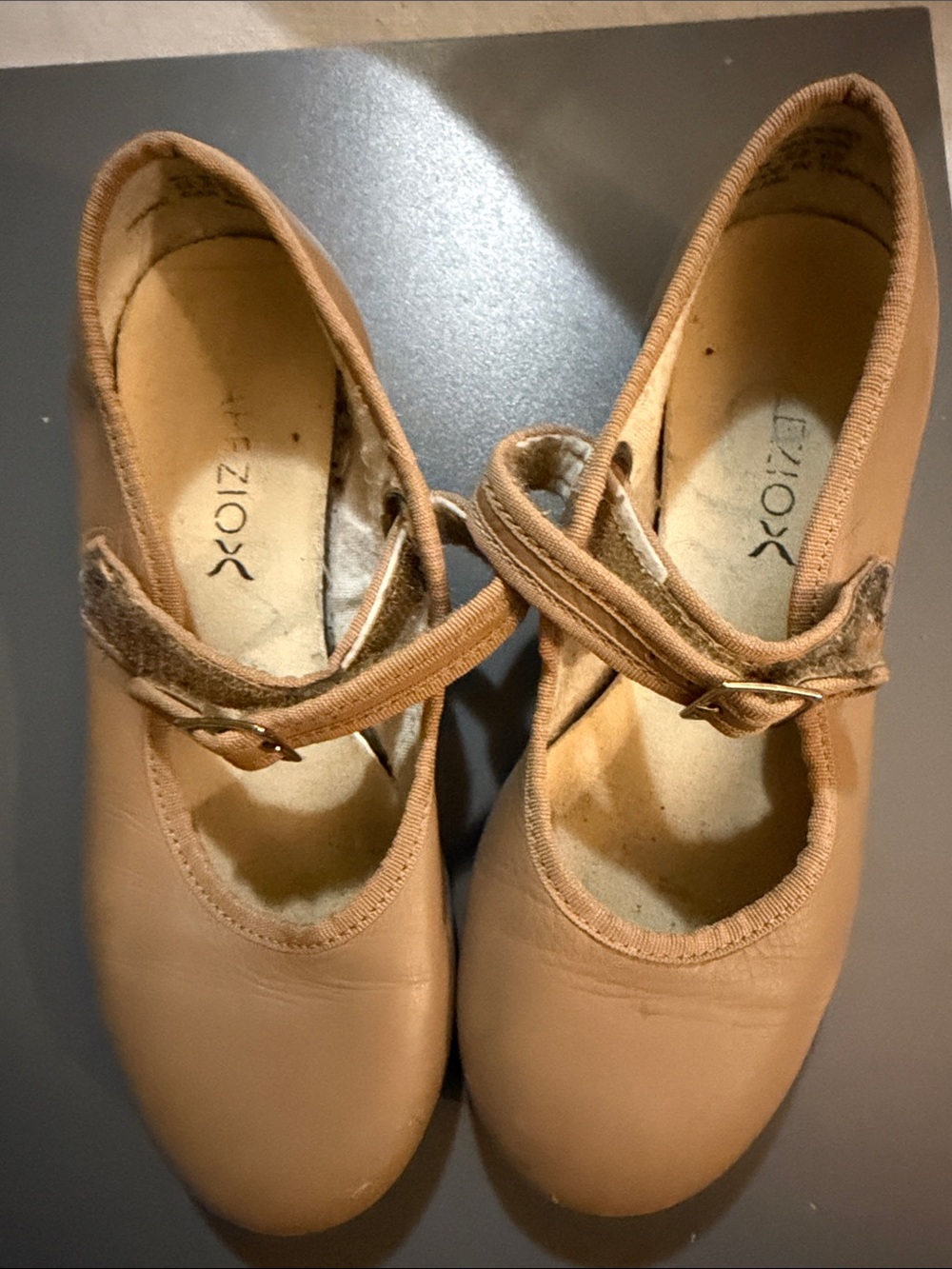 Capezio Tan Mary Jane Taps 13.5